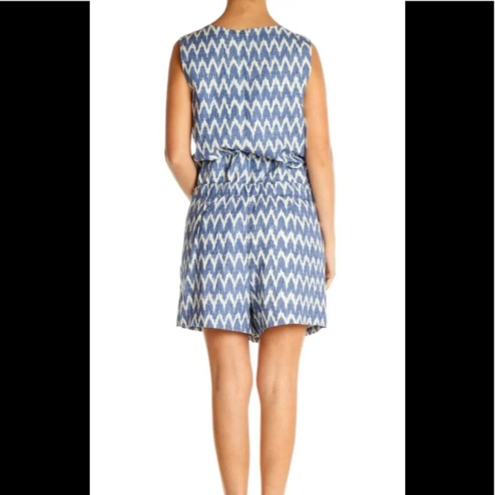 J. Crew Blue & White‎ Ikat Romper Size 2
